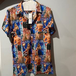 Reasons hustler button down T-shirt